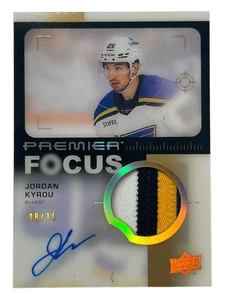 2023-24 UD Premier Focus Jordan Kyrou Patch Auto 8/15 - St. Louis Blues - Picture 1 of 2
