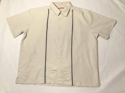 Camisa Havanera Co Para Hombres 2XL Beige Campamento Cubano Manga Corta Bordada Informal Foto 1 de 4