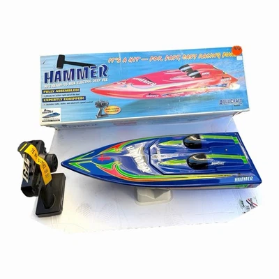 AquaCraft Hammer RC Boat HCAB1064 Blue 24” Futaba Radio - Image 1 of 4