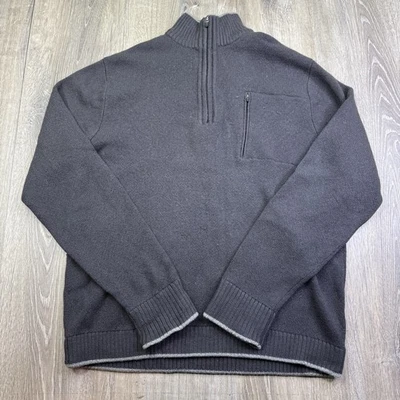 Ibex Sweater Gray Half Zip Merino Wool Chest Pocket Pullover Mock Neck Mens XL - Image 1 of 4