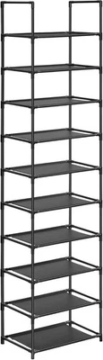 SONGMICS 10-Tier Shoe Rack, Stand, 10 Tier (28D x 45W x 173H cm), Black  - Image 1 of 4