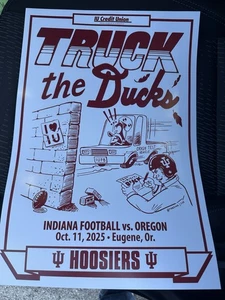 Poster calcio 2025 IU Indiana Hoosiers 11 ottobre 10/11/25 Vs Oregon Ducks - Foto 1 di 1