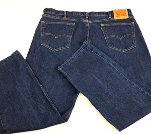 Pantalones de mezclilla para hombre Y2K Levi's 505 talla 42 x Ins 29 lavado oscuro tiro alto azul 100 % algodón - Imagen 1 de 17
