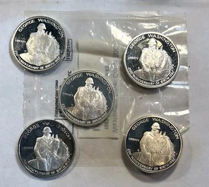1982 S George Washington Silver Half Dollar Proof Lot of 5 - Picture 1 of 3