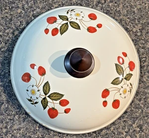 Sheffield Strawberries 'n Cream Kochgeschirr 9 3/4" Deckel Vintage Ersatz - gut - Bild 1 von 17