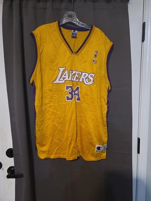 Camiseta de Los Angeles Lakers Shaq O'Neal #34, de colección Champions XL, dorada y púrpura, NBA Foto 1 de 4