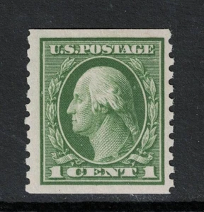 SCOTT#443, 1c DEEP GREEN PERF 10 VERT. WMK191. F/VF & NH. - Picture 1 of 2