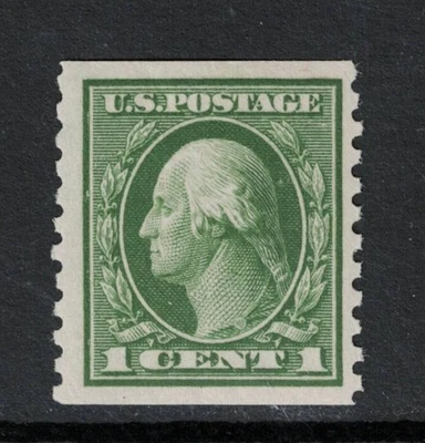 SCOTT#443, 1c DEEP GREEN PERF 10 VERT. WMK191. F/VF & NH. - Image 1 of 2