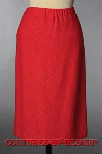 St John Strickrock Schimmer Strick gefüttert Mohn/Gold Schimmer Gr. 10 Neu mit Etikett  - Bild 1 von 2