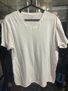 LACOSTE UNTERWÄSCHE HERREN WEISS 100% BAUMWOLLE V-AUSSCHNITT KURZARM SHIRT GR XL - Bild 1 von 20