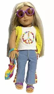 American Girl Puppe Julie generalüberholt 18" Hippie Bell Unterteil mit Sandalen und Tasche - Bild 1 von 7