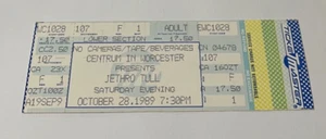 Jethro Tull 10/28/89 Ticket FULL Unused Early Ticketmaster No Bends or Tears - Picture 1 of 2