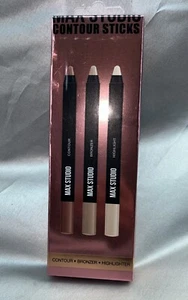 NEW MAX STUDIO Contour/Make Up Sticks Set of 3 - Contour-Bronzer-Highlighter - Picture 1 of 4