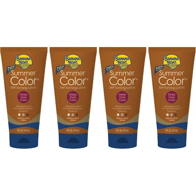 Paquete de 4 lociones autobronceadoras Banana Boat color verano, color oscuro profundo 6 oz cada una Foto 1 de 3