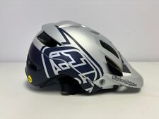 Troy Lee Designs A1 MIPS Bicycle Helmet - Silver / Navy - Small - 190111131