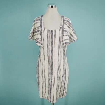 Akemi + Kin Anthropologie Size Medium Jovanie Stripe Ruffle Short Sleeve Dress - Image 1 of 4