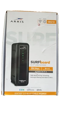 Arris SURFboard SBG10 DOCSIS 3.0 Cable Modem & Wi-Fi Router Dual-Band 686 Mbps - Image 1 of 4