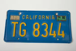Remolque California placas individuales (S4R) azul amarillo (JSF6) TG8344 1990 - Imagen 1 de 4
