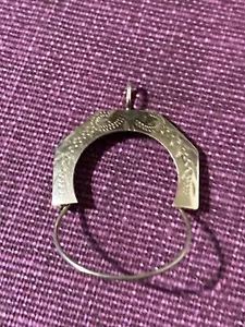 14k Solid Gold Etched Charm Holder Pendant ~ 1.25g ~ SMB Sandra Miller Burrows - Picture 1 of 6