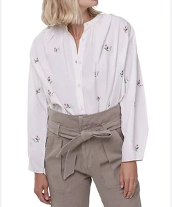 Citizens of Humanity Women Nadia Floral Button Down Rosebud Embroidery Shirt XS - Picture 1 of 19