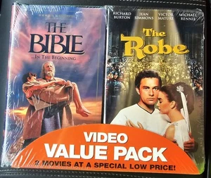 Video Value Pack: The Robe (1953) The Bible (1966) (VHS 20th Century Fox) Sealed - Imagen 1 de 2