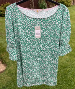 Boden Georgina Jersey Top size 10 Green Meadow Spot J0909 ,b66a, - Picture 1 of 7