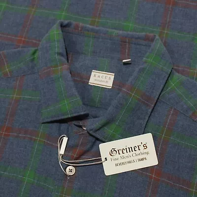 Xacus NWOT 100% Cotton Casual Shirt Size 17.5 / 44 In Blue w/ Green & Red Plaid - Image 1 of 4