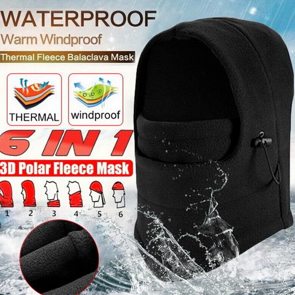 Sombrero de lana de invierno con solapa para oreja a prueba de viento Máscara de esquí Gorra Sombrero para hombres Mujeres Clima frío Foto 1 de 4