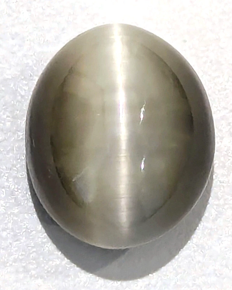 10ct Natural Cat's Eye Quartz Oval Cabochon AAA+ Loose Brazil VIDEO - Image 1 of 3