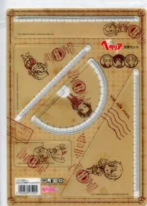 marcador regla transportador triángulo conjunto Hetalia Axis Powers anime Rusia EE. UU. UK - Imagen 1 de 1