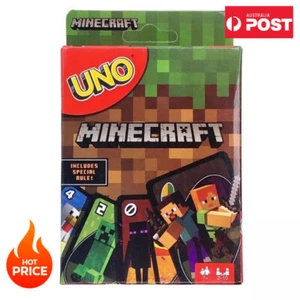 2Pcs UNO Party Card Games Steve Creeper Kid Video Game Cartoon Playing Card Deck - Picture 1 of 11