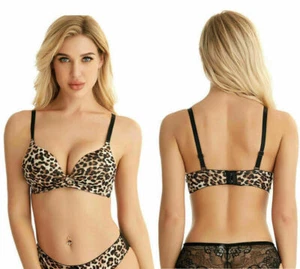 Leopard Push-Up Panty Unterwäsche Reizwäsche Damen Sexy Dessous BH Set Slip - Bild 1 von 9