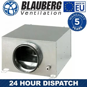 Acoustic Box Fan In Line Extractor for Hydroponic Grow Rooms 4 5 6 8 10 12" dia - Picture 1 of 2