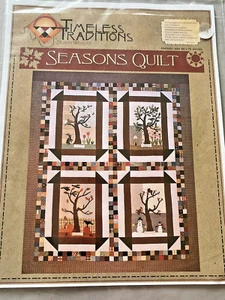 Timeless Traditions Applique Quilt Pattern SEASONS QUILT Tree Folk Scrap Cottage - Picture 1 of 8
