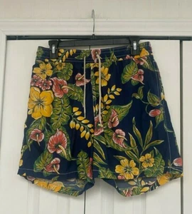 Polo Ralph Lauren Blue Green Yellow White Tropical Floral Bathing Swim Suit M - Picture 1 of 7