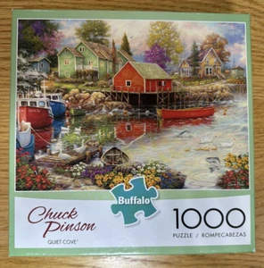 Chuck Pinson "Quiet Cove" Buffalo 1000 Piece Puzzle USA 26" x 19" COMPLETE - Picture 1 of 6