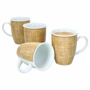Ritzenhoff Brazil Gelb 4er Set Kaffeebecher 250ml Tee-Tasse Pott Gittermuster - Bild 1 von 5