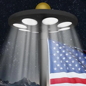 Flag Pole Light Solar Powered - Ultra Bright for 15-25 Ft Flag Poles, 136 LED So - Picture 1 of 8