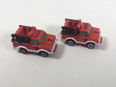 2xVintage Micro Machines Datsun Rescue Truck #7 Red White Black Ladder LGTI 1994 - Image 1 of 4