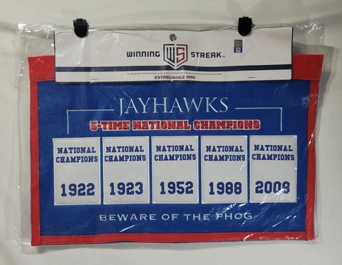 Kansas Jayhawks National NCAA 5 Times Champion Banner Winning Streak Wool Decor Cover