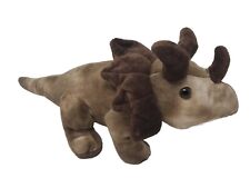 Dan Dee Plush Triceratops Brown Dinosaur Plush Stuffed Toy 18" Realistic 