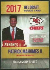 Patrick Mahomes Chiefs RC Rookie Phenoms Card 2017 Limited Platinum NFL