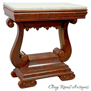 Antique Pier table petticoat mirror empire flame mahogany gothic  Ny 1840 - Picture 1 of 24