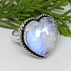 Anello con pietra di luna ~ anello fatto a mano ~ anello con pietre preziose in argento sterling 925 ~ gioielli SB-38 - Foto 1 di 4