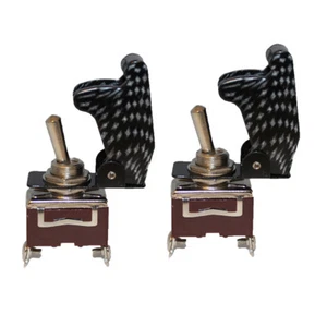 2Pcs 12cm 2 Pin 20A 12V SPDT ON/OFF Rocker Toggle Momentary Switch Black Cap - Picture 1 of 3