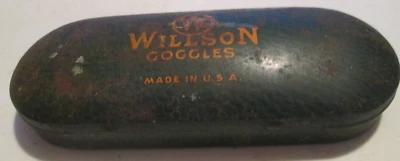 Vintage Willson Goggles Metal Case for Eyeglasses WWll 1930 Military USA - Image 1 of 4