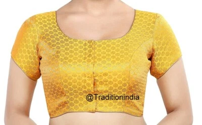 Blusa Banarasi Brocado, Blusa Sari Preparada, Blusa Sari de Diseñador para Mujer,  Foto 1 de 4