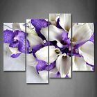 First Wall Art  Bunch Of Flowers In White And Dark Purple Wall Art Painting *L1