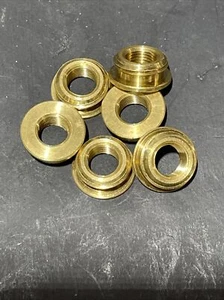 (6) Pcs Reducer Lamp Part 1/8 IPS MALE - 1/4-27 FEMALE THREAD UNFINISHED BRASS - Foto 1 di 1