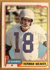 1981 Topps Herman Weaver Football Card #87 Seahawks Punter Low-Grade